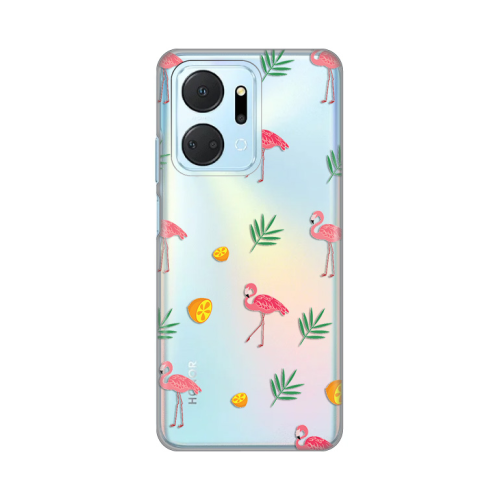 Silikonska futrola print Skin za Huawei Honor X7a Flamingo.