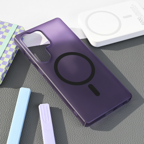 Futrola Magsafe mat PC za Samsung S938 Galaxy S25 Ultra ljubicasta.