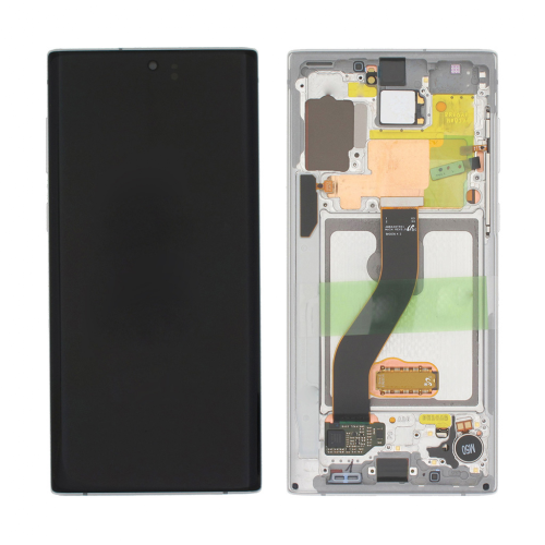 LCD Displej / ekran za Samsung N970F/Galaxy Note 10 + touchscreen + frame Aura White Service Pack ORG/GH82-20817B.