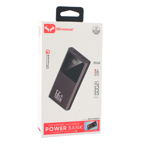 Power Bank baterija prenosiva baterija Oxpower PD11 5V 3A 12000 mAh crna.