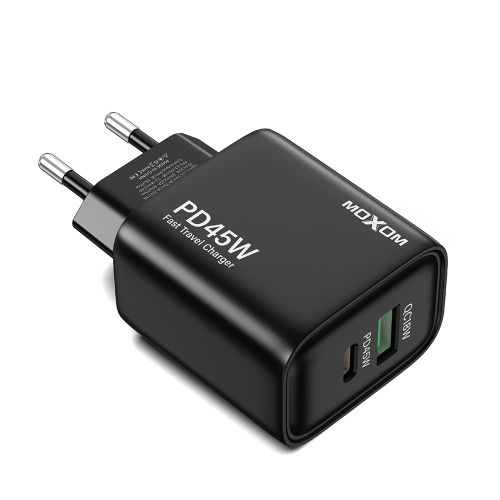 Kuciste punjaca Moxom MX-HC178 USB+Type-C QC18W PD45W crno (MS).