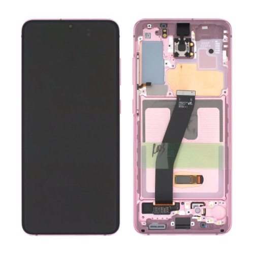 LCD Displej / ekran za Samsung G980F Galaxy S20 + touchscreen + frame Cloud Pink (no front cam) Service Pack ORG/GH82-31432C.