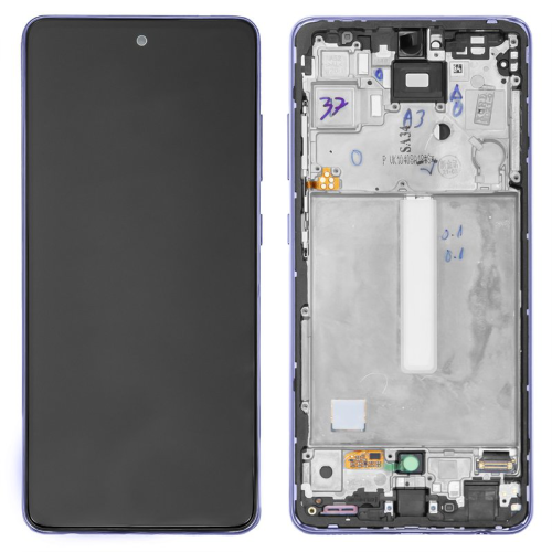 LCD Displej / ekran za Samsung A525/Galaxy A52 2021 + touchscreen + frame Violet Service Pack ORG/GH82-25524C.