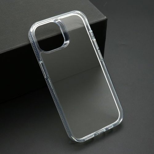 Futrola COLOR FRAME za iPhone 15 srebrna (providna) (MS).