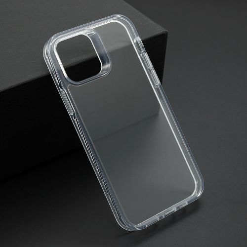 Futrola COLOR FRAME za iPhone 12 srebrna (providna) (MS).