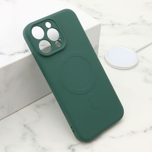 Futrola VELVET TOUCH MagSafe za iPhone 15 Pro Max (6.7) tamno zelena (MS).