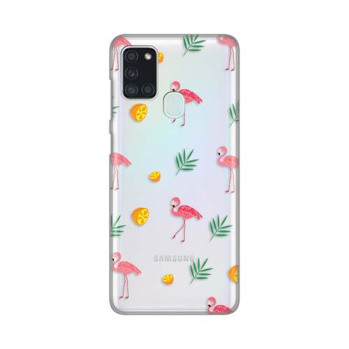 Silikonska futrola print Skin za Samsung A217F Galaxy A21s Flamingos.