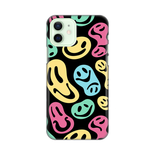 Silikonska futrola print za iPhone 12 6.1 Black Color Smiles.