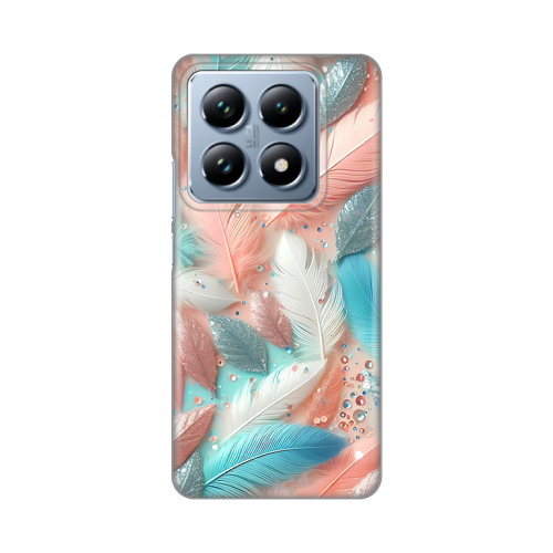 Silikonska futrola print za Xiaomi 14T Pro Pastel Feathers.