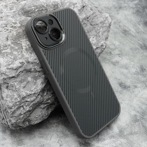 Futrola CARBON MagSafe za iPhone 15 siva (small camera) (MS).