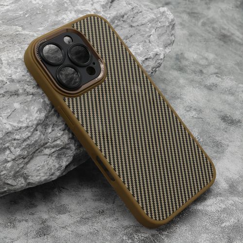 Futrola CARBON MagSafe za iPhone 16 Pro (6.3) zlatna (small camera) (MS).