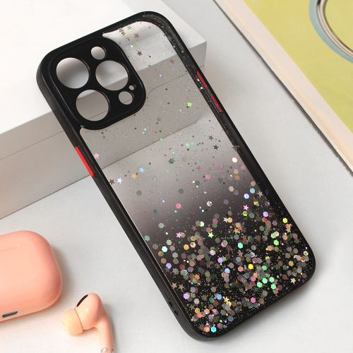 Futrola Frame Glitter za iPhone 15 Pro Max 6.7 crna.