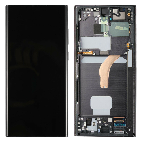LCD Displej / ekran za Samsung S908/Galaxy S22 Ultra + touchscreen + frame Black OLED.