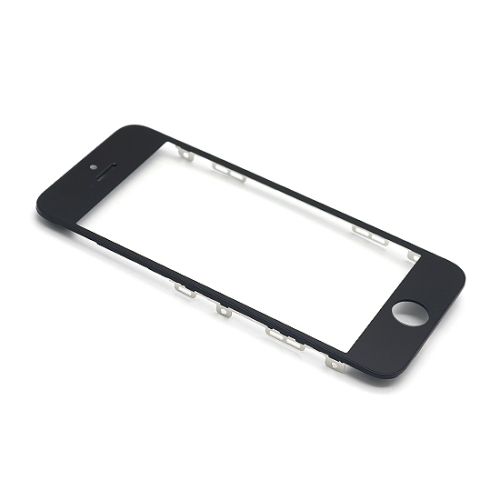 Staklo touchscreen-a za Iphone 5S sa frejmom + OCA sticker black (MS).