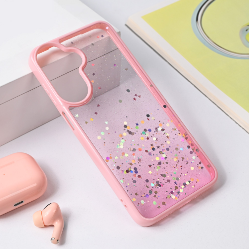 Futrola Frame Glitter za Samsung A266 Galaxy A26 5G roze.