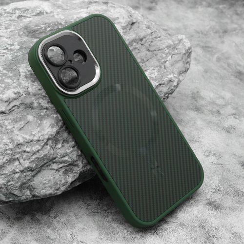 Futrola CARBON MagSafe za iphone 16 (6.1) zelena (small camera) (MS).