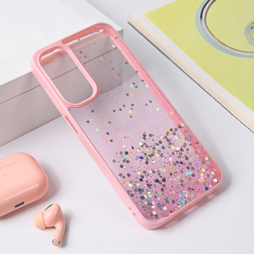 Futrola Frame Glitter za Samsung A256B Galaxy A25 roze.