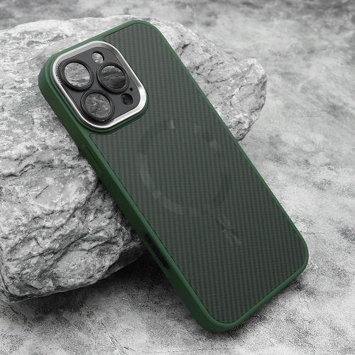 Futrola CARBON MagSafe za iPhone 16 Pro Max (6.9) zelena (small camera) (MS).