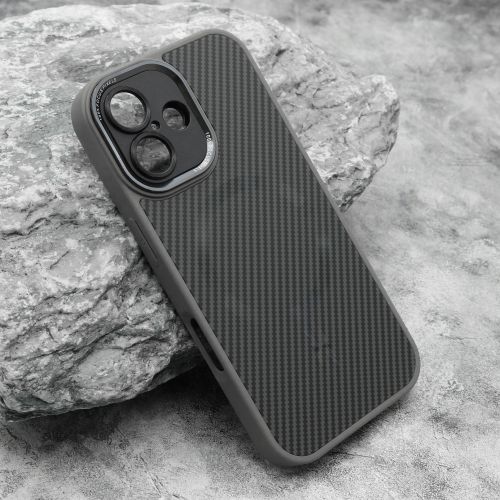 Futrola CARBON MagSafe za iphone 16 (6.1) siva (small camera) (MS).