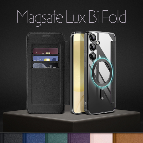 Futrola Magsafe Lux Bi Fold za Samsung S928B Galaxy S24 Ultra roze.