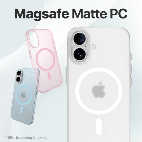 Futrola Magsafe mat PC za Samsung A556 Galaxy A55 5G bela.