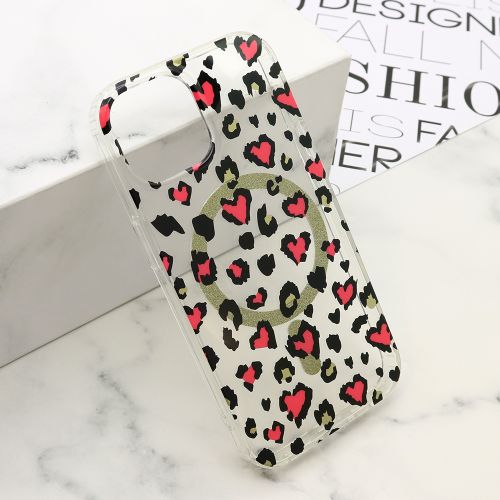 Futrola LEOPARD MagSafe za iPhone 15 roze (MS).