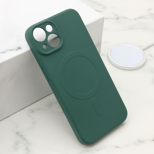 Futrola VELVET TOUCH MagSafe za iPhone 15 tamno zelena (MS).