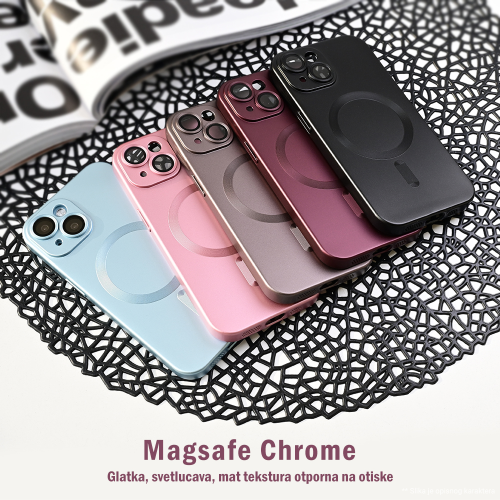 Futrola Magsafe Chrome za iPhone 13 ljubicasta.