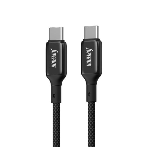 USB data kabl Superior SU-K105 Cink 60W 3A Type-C na Type-C 1m crni (MS).