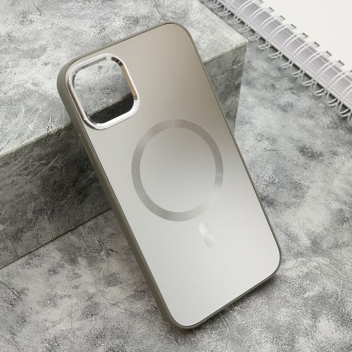 Futrola COLOR METAL MagSafe za iPhone 11 (6.1) srebrna (MS).
