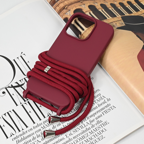 Futrola Crossbody za iPhone 16 Pro bordo.