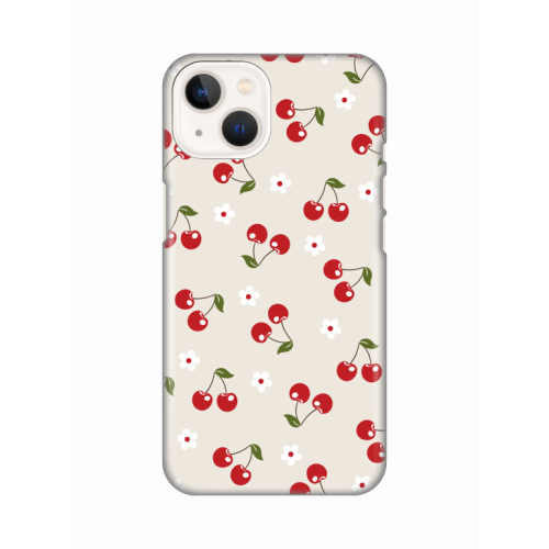 Silikonska futrola print za iPhone 13 Cherry and Flowers.