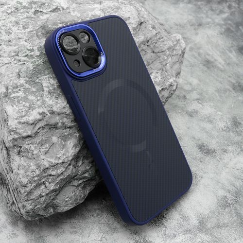 Futrola CARBON MagSafe za iPhone 14 (6.1) plava (small camera) (MS).