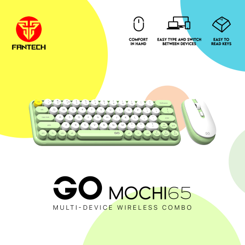 Combo mis tastatura wireless Fantech WK-896 GO Mochi65 zeleni.