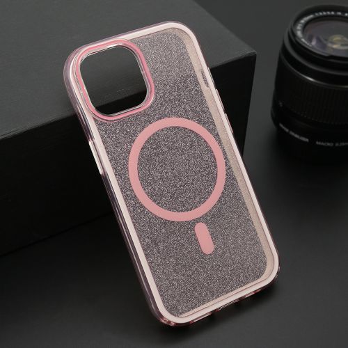 Futrola CRYSTAL MagSafe za iPhone 15 roze (MS).
