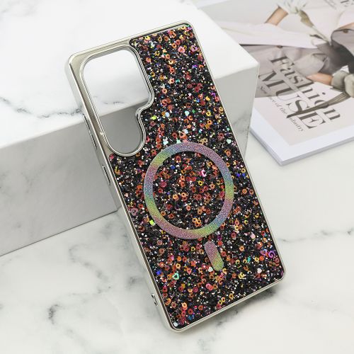 Futrole GLAM GLOW MagSafe za Samsung S938 Galaxy S25 Ultra 5G crna (MS).