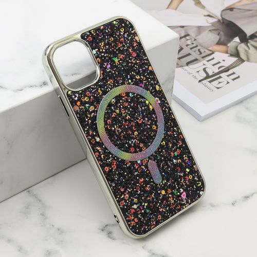 Futrole GLAM GLOW MagSafe za iPhone 11 (6.1) crna (MS).