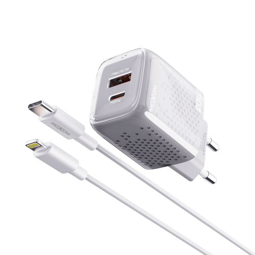 Kucni punjac Moxom MX-HC206 18W FAST Type C na lightning sivi (MS).