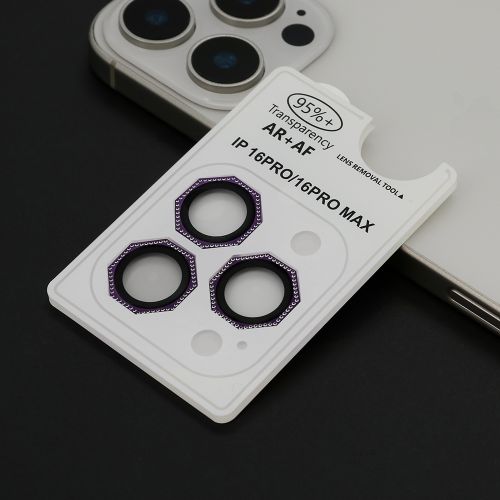 Folija za zastitu kamere OCTAGON DIAMOND za iPhone 16 Pro (6.3)/16 Pro Max (6.9) ljubicasta (MS).