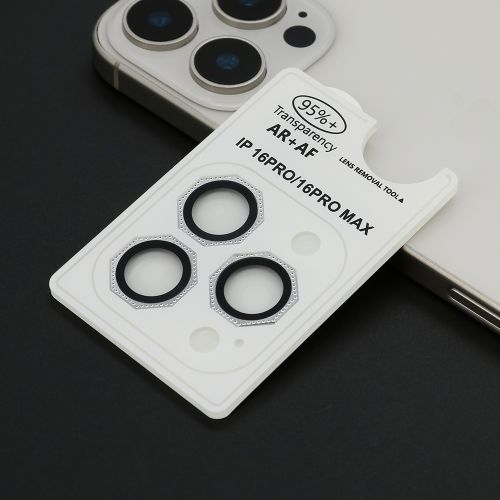 Folija za zastitu kamere OCTAGON DIAMOND za iPhone 16 Pro (6.3)/16 Pro Max (6.9) srebrna (MS).