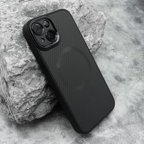 Futrola CARBON MagSafe za iPhone 14 (6.1) crna (small camera) (MS).