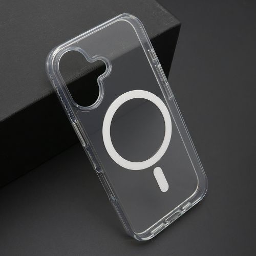 Futrola COLOR FRAME MagSafe za iphone 16 (6.1) srebrna (providna) (MS).