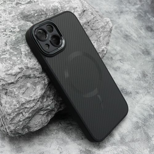 Futrola CARBON MagSafe za iPhone 13 (6.1) crna (small camera) (MS).