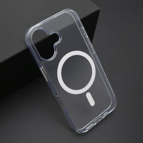 Futrola COLOR FRAME MagSafe za iPhone 17 srebrna (providna) (MS).