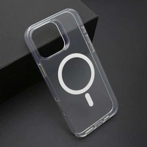 Futrola COLOR FRAME MagSafe za iPhone 16 Pro Max (6.9) srebrna (providna) (MS).