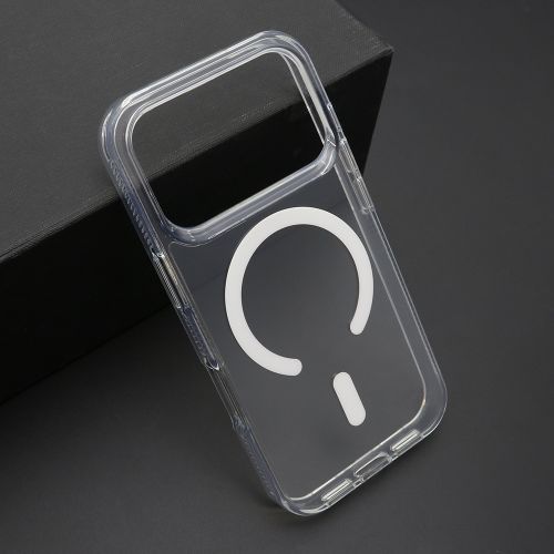 Futrola COLOR FRAME MagSafe za iPhone 17 Pro srebrna (providna) (MS).