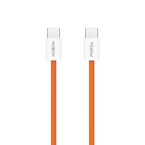 USB data kabl MOXOM MX-CB369 pleteni Fast 60W 3A Type-C na Type-C 1m narandzasti (MS).
