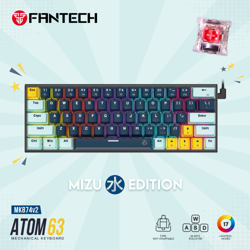 Tastatura Mehanicka Gaming Fantech MK874 RGB Atom 63 Navy (Red switch).