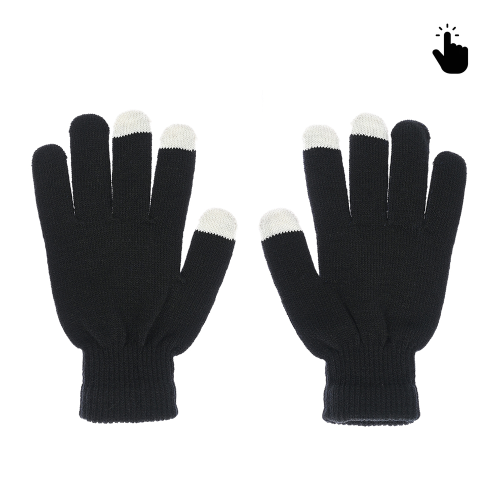 Rukavice za touchscreen RY M (22cm) crno bele.