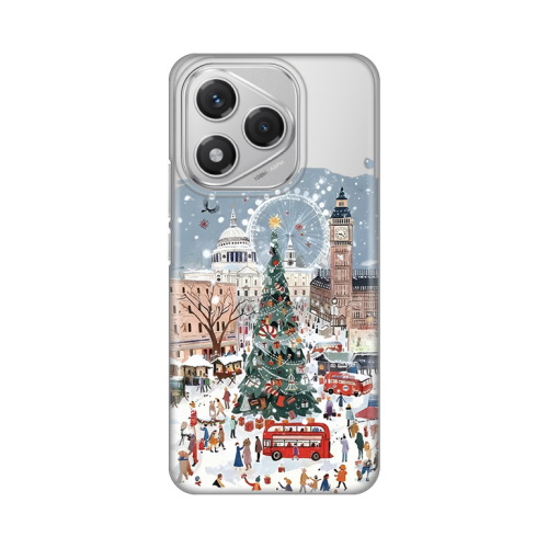 Silikonska futrola print Skin za Huawei Honor 400 Lite Christmas Town.